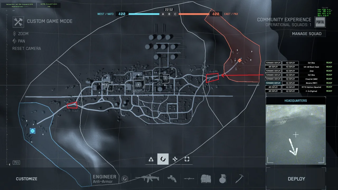 Forward deploy points